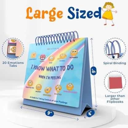 I Know What to Do Flipbook | Emotions Wheel & Feelings Chart | Emotional Regulation Tool for Home, Class, or Calm Down Corner | Helps Kids Learn Coping Skills | Autism Must-Have