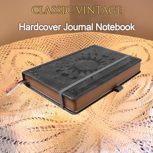 B5 360 Pages Lined Journal with Pen Set,100Gsm Thick Writing Paper Journal Notebook, Journal for Men Women Writing Notebook with Leather Hardcover, Dark Grey(7.7'' x 10'') - color: Dark Grey, size: B5