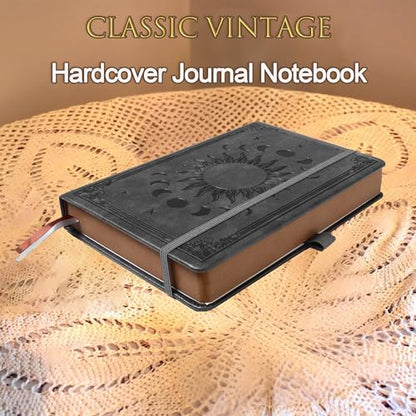 B5 360 Pages Lined Journal with Pen Set,100Gsm Thick Writing Paper Journal Notebook, Journal for Men Women Writing Notebook with Leather Hardcover, Dark Grey(7.7'' x 10'') - color: Dark Grey, size: B5