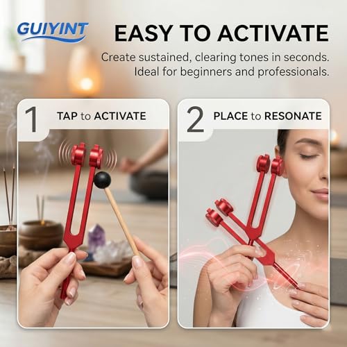Chakra Tuning Forks Set for Healing – 8-Piece Weighted Solfeggio Tuning Forks – Professional Sound Therapy Kit for Reiki, Meditation, Yoga & Energy Balancing