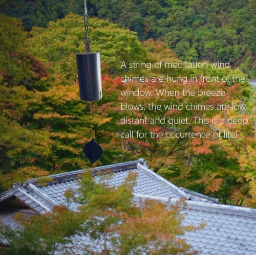 Deep Resonance Serenity Bell Wind Chime, Gong Chime Suitable for Meditation Ancient Copper Pipe is Hanging on Decorative windowsill, Terrace and Courtyard
