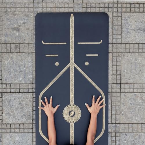 Liforme Printed Yoga Mat Collection - Free Yoga Bag Included - Patented Alignment System, Warrior-like Grip, Non-Slip, Eco-friendly, Sweat-resistant, Long, Wide and Thick for Comfort
