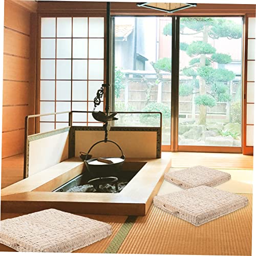 PRETYZOOM Yoga Meditating Mat Home Meditating Cushion Seating Ground Mat Straw Woven Seat Floor Pad Decorative Cushion