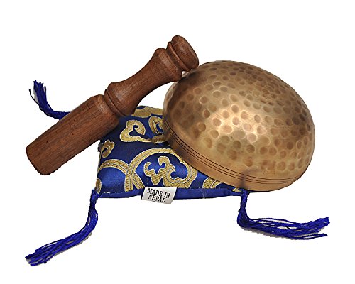 Nepalese Hand Hammered Tibetan Meditation Yoga Singing Bowl Set - with Traditional Design Fridge Magnet