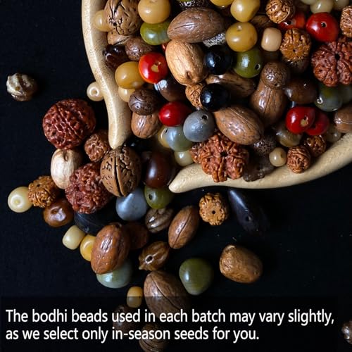 108 Beads Mala Necklace for Meditation Made of 18 Kinds of Bodhi Seeds Buddhist Prayer Beads Mala Bracelet