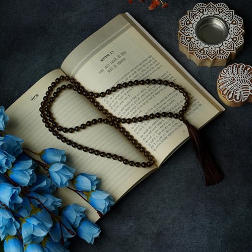 108 Beads Smoky Quartz Mala Necklace for Meditation, Yoga, Prayer, Reiki & Spiritual Healing – Handcrafted 8mm Natural Gemstone Japa Mala for Mindfulness and Spiritual Protection