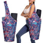 Yoga Mat Bag Carrier for Women with Side Large Pocket Durable Linen Workout Gym Travel Storage Pilates Mats - color: Boho Paisley