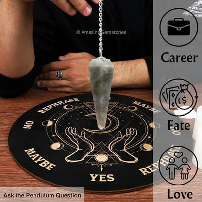 Amazing Gemstone Chrysoberyl Cats Eye Crystal Pendulum for Divination - Certified Dowsing Crystals and Healing Stones for Chakra Balancing and Meditation - Enhance Reiki Spiritual Growth - color: Chrysoberyl Cats Eye