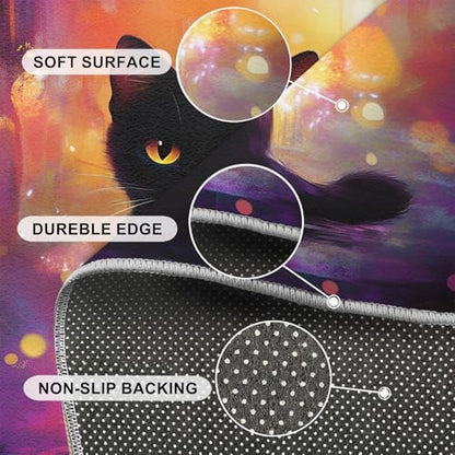 Cat Rug - 4x5 Rug, Fun Cats Rugs for Living Room Bedroom, Animal Washable Rugs, Non Slip Classroom Carpet, Soft & Low-Pile - color: Cat#91, size: 4' x5' (Rectangular)