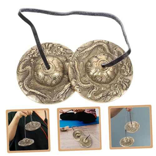 Cymbal Meditation Instrument Vintage Hand Bell Chime for Yoga and Sound Healing Lightweight Copper Tingsha for Relaxation and Mindfulness Practices