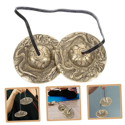 Cymbal Meditation Instrument Vintage Hand Bell Chime for Yoga and Sound Healing Lightweight Copper Tingsha for Relaxation and Mindfulness Practices