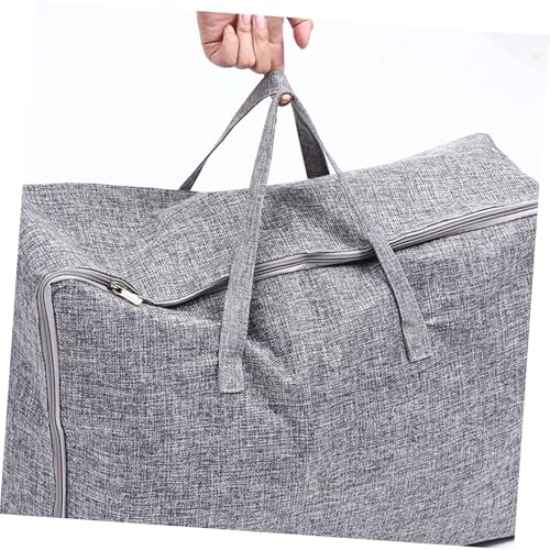 Cotton Linen Storage Bag Blanket Quilt Duffle Bag Large Capacity Easy Zipper