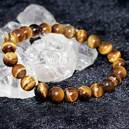 8mm Natural Gemstone Stretch Bracelet, Handmade Unisex Crystal Bracelets for Meditation, Yoga, Spiritual Healing & Positive Energy