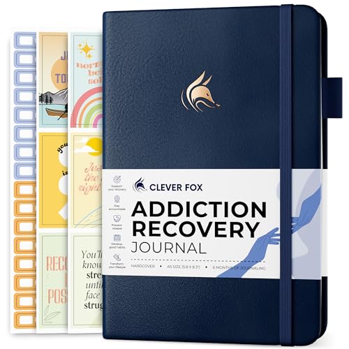 Clever Fox Addiction Recovery Journal – Addiction Treatment Planner & Workbook – Daily Sobriety Journal for Recovery Progress, A5 (Dark Blue) - color: Dark Blue, size: A5 (5.8'' x 8.3'')
