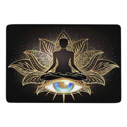 Gold Chakra Female Doing Yoga Art Ultra Soft Non-Slip Area Rugs Indoor Throw Area Rug Short Flannel Carpet for Living Room Bedroom Dining Room