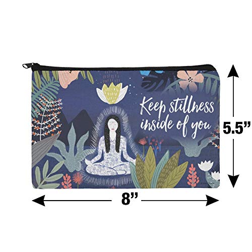 Keep Stillness Inside of You Meditation Yoga Makeup Cosmetic Bag Organizer Pouch