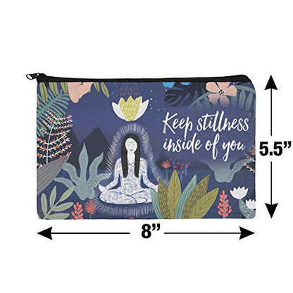 Keep Stillness Inside of You Meditation Yoga Makeup Cosmetic Bag Organizer Pouch