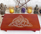 Altar Table, Meditation Table, Small Altar Table, Wooden Witch Altar, Wiccan Alter Table, Buddhist Shrine, Engraved Triquetra （The Celtic Trinity Knot） on Table Top, 12 × 8 inches - color: The Celtic Trinity Knot (Triquetra)
