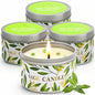 Sage Candles Gift Set, 4 Pack Natural Soy Wax White Sage Smudge Kit with Healing Crystals, House Cleansing & Negative Energy, Spiritual Meditation & Aromatherapy, Housewarming Birthday Self Care Gifts - style: Pure Sage 4 Pack
