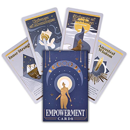 PURPLE CANYON Empowerment Cards for Women and Men | Positive Affirmations Cards for Motivation and Inspiration | Mindfulness Cards for Self Care | Beautiful Gold Foil 52 Card Deck - style: Empowerment Cards