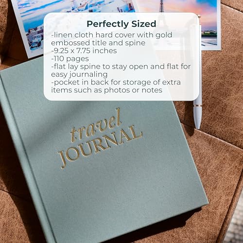 DUNCAN & STONE PAPER CO. Travel Journals - Elegant Journaling Notebook To Record All Your Travel Adventures Up To 15 Trips (Rose,110 Page) - color: Rose