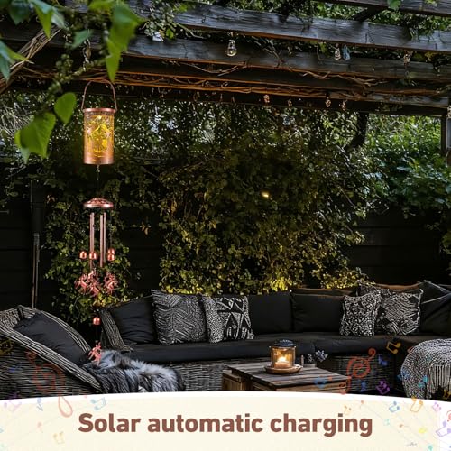Retisee Deer Solar Wind Chimes Outdoor Metal Deer Gifts Solar Light Windchimes Outside Indoors Christmas Decoration Birthday Gift for Home Lawn Porch Patio Garden Yard - style: Deer