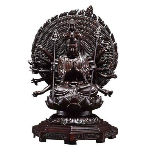 ULTRAWAVE Sculpture Wooden Sculpture Ornaments Solid Wood Buddha Home Living Room Offerings Decorative Mahogany Crafts Desktop Decorations(23.62in) - color: 23.62in