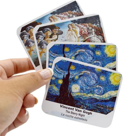 Menique Memory Matching Game – Famous Paintings for Adults & Kids – 70 Cards (35 Pairs) – Bilingual Art Game – Educational & Concentration Activity - style: Art