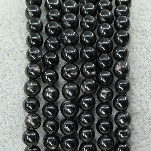 Keleny Gem Semi Precious Gemstones 4mm Round Beads Crystal Stretch Bracelet 7 Inch Unisex - color: Black Hypersthene