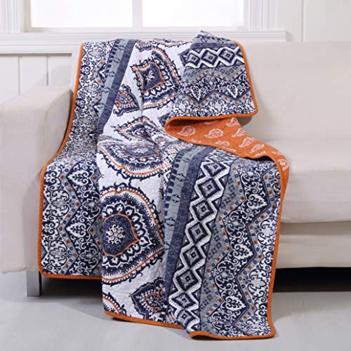 Greenland Home Fashions Medina Throw Blanket, Saffron, 50 x 60