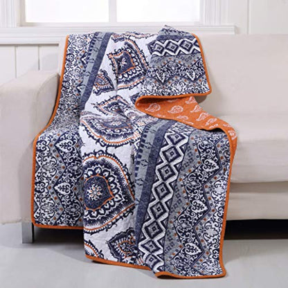 Greenland Home Fashions Medina Throw Blanket, Saffron, 50 x 60