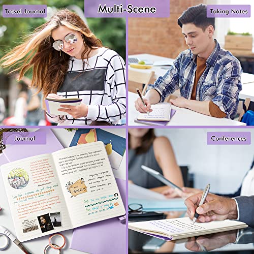 feela 8 Pack Soft Cover Journal Bulk, Notebooks College Ruled for Work, Lined Travel Journal for Women Men, Note Taking Notebook School Supplies Business Writing, 8.2” x 5.5”, A5, Light Purple - color: 8 Light Purple