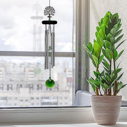 Woodstock Chimes Signature Collection, Crystal Tree of Life Chime, 19'' Decor Designs Wind Chimes for Outdoor, Patio, Home or Garden Décor (WFTE)