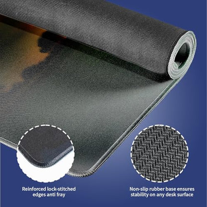 Extra Large Gaming & Office Mouse Pad (31.5" x 11.8") – Golf Ball Near Hole Golf Field, Premium XXL Desk Mat with Durable Stitched Edges & Smooth Fabric Surface & Anti-Slip Rubber Base - color: Golf Ball Near Hole