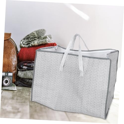 Vaguelly Large Capacity Foldable Storage Bag Organizer for Clothes and Blankets Heavy-Duty Fabric Zipper for Closet Organization and Moving Supplies