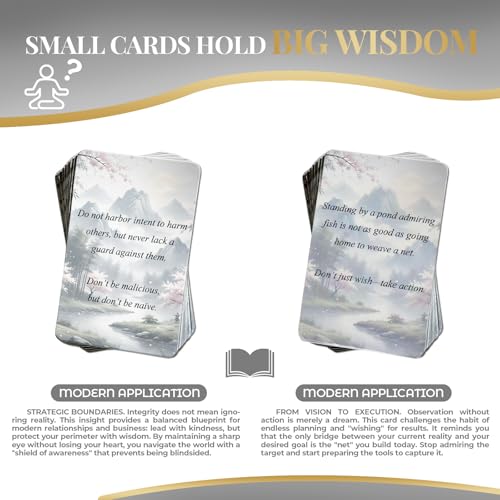 50 Daily Inspiration Cards - Ancient Eastern Philosophy for Mindfulness & Calm - Luxury Glossy Wisdom Deck for Meditation & Self-Reflection - Beautifully Boxed Gift for Seekers (White) - color: White