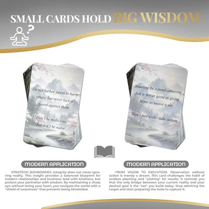 50 Daily Inspiration Cards - Ancient Eastern Philosophy for Mindfulness & Calm - Luxury Glossy Wisdom Deck for Meditation & Self-Reflection - Beautifully Boxed Gift for Seekers (White) - color: White