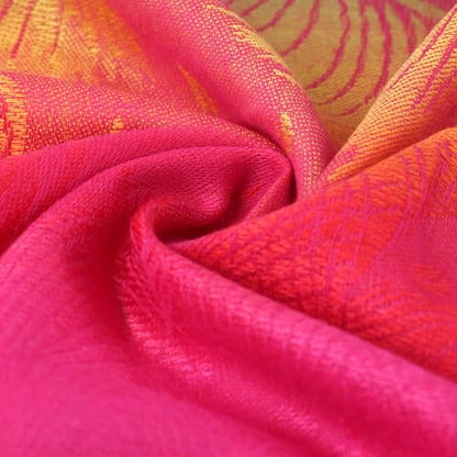Rave Pashmina Scarf, Fashion Colorful Shawls and Wraps Soft Festival Scarves - color: B-fuchsia (Feather Pattern)