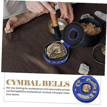SECFOU Handcrafted Meditation Cymbal Bell with Storage Bag for Yoga and Mindfulness Practice Produces Harmonic Tones for Healing and Positive Energy