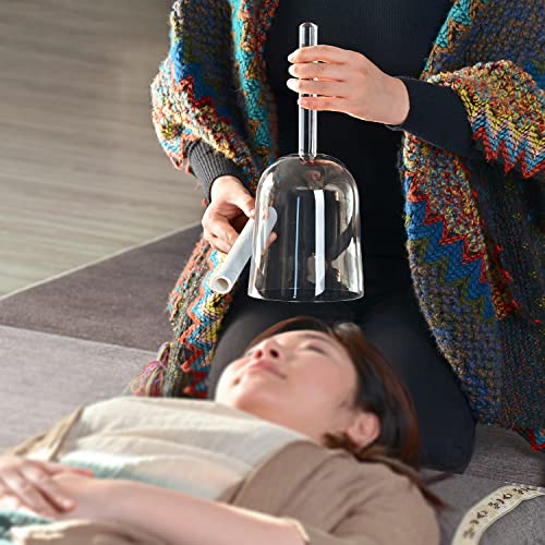 CVNC 440HZ 6 Inch F Note Handle Clear Quartz Crystal Singing Bowl + 6" Purple Colored Carry Case Bag + One Suede Mallet - color: Clear