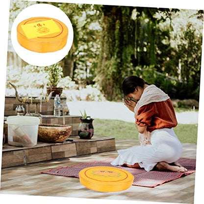 Happyyami Ancestral Hall Prayer Meditation Cushion Chanting Seat Pad Yoga Mat Design - color: Yellow