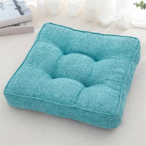 Meditation Floor Pillow Set of 1 Square Large Pillows Seating for Adults Tufted Corduroy Floor Cushions for Living Room Yoga Tatami Blue - color: Blue, size: 16 x 16 Inch(Pack of 1)