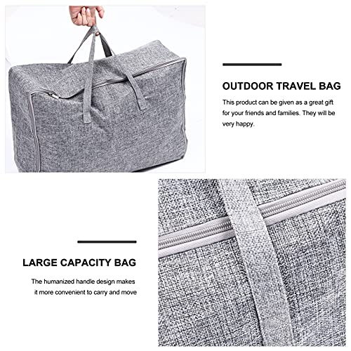 VICASKY Cotton Linen Storage Bag Travel Clothing Container Quilt Bag for Outdoor Fitness Lightweight Easy to Clean Convenient Handle for Sports Daily Use