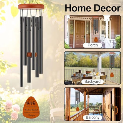 Dad Birthday Gifts from Daughter Son, Dad Gifts for Birthday, Fathers Day, Thanksgiving, Christmas, 32 Inch Wind Chimes Gift for Home Decor - size: Dad