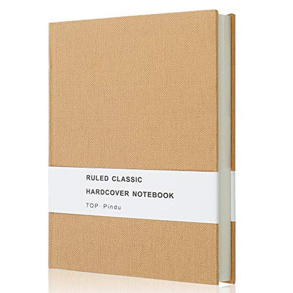 A5 Hardback Notebook Journal, Thick Classic Notebook, Hardcover Executive Notebooks, Plain Basics Journal, 296pp, 80gsm, 8.4 x 5.7 inch (Kraft)