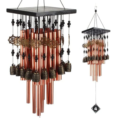 Wind Chimes for Outside, 30" Memorial Wind Chimes with 28 Pieces Tubes and 16 Copper Bell for Garden, Patio,Window Hanging Decoration, Bronze Memorial Sympathy Gifts for Mom