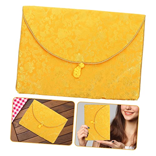 Ethnic Style Brocade Small Bag Quran Cover Case File Organizer for Buddhist Sundries