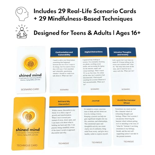 Shined Mind: A Mindfulness Card Game for Anxiety Relief, Coping Skills, Emotional Regulation & Calm – Great for Teens, Adults, Therapists, Teachers