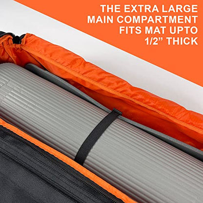 Tactical Inspired Yoga Bag for Adult Men. Heavy Duty Yoga Bags and Carriers Fits All Your Stuff. Yoga Mat Bag with Expandable Compartment for 2 Yoga Blocks & Multiple Pockets - Yoga Mat Carrier