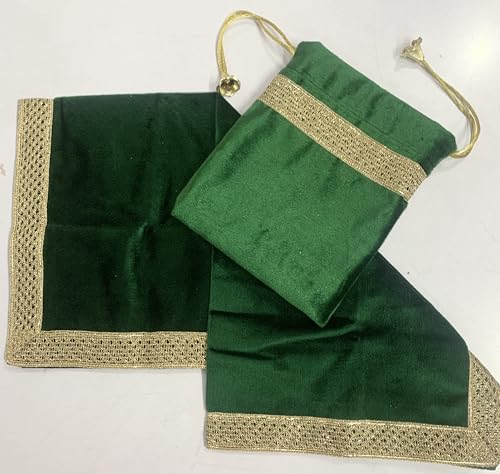SMMS Spiritual Velvet Table Cloth Altar Tarot Spread (Green, Small- 46cm*46cm/ 18inch*18inch) - color: Green, size: Small- 46cm*46cm/ 18inch*18inch